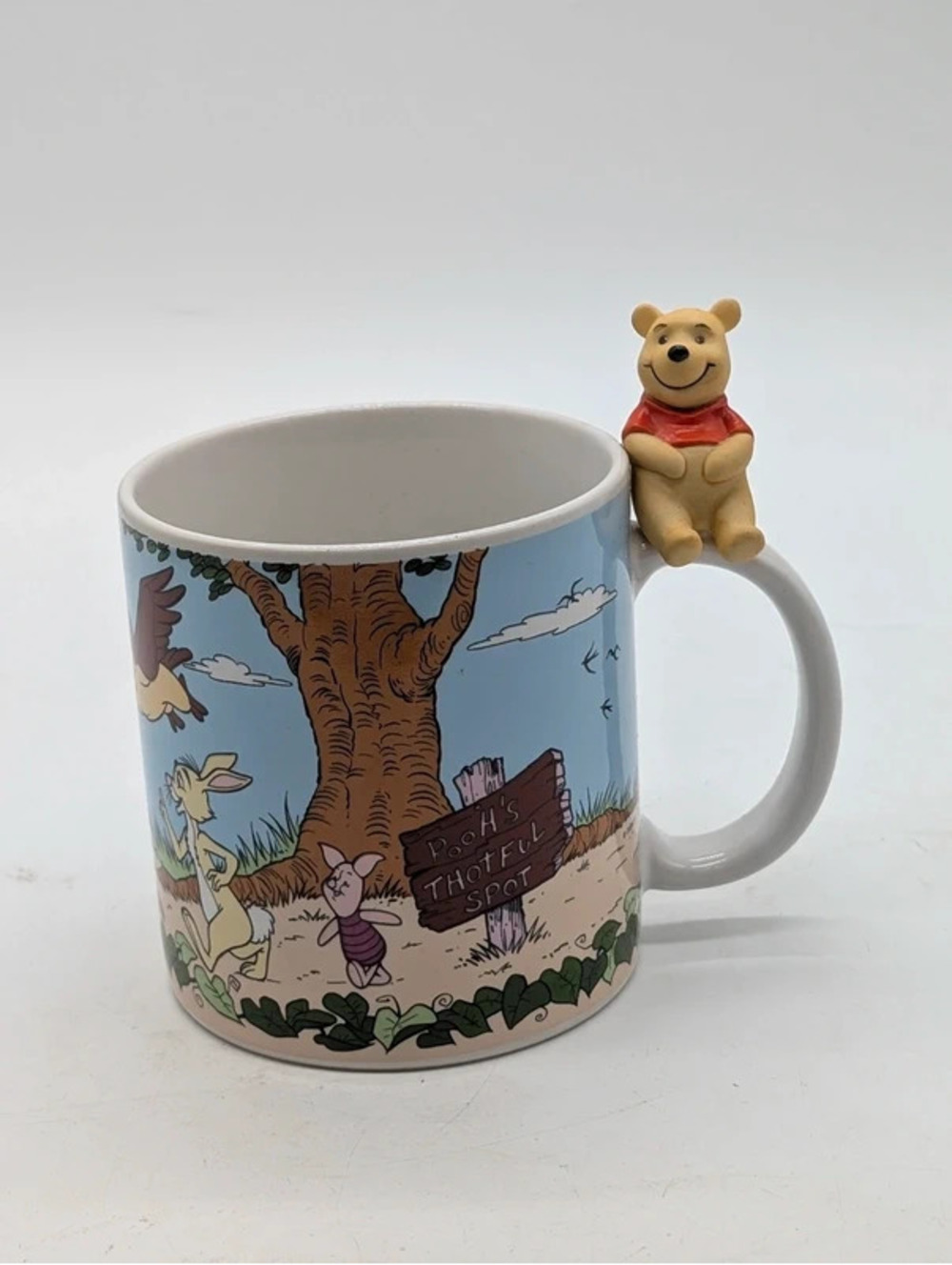 Vintage Disney Winnie the Pooh "Thotful Spot" Mug with 3D Figurine Handle